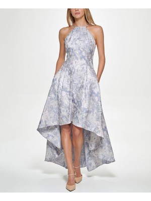 

CALVIN KLEIN Женское голубое длинное вечернее платье без рукавов Hi-Lo, Light blue