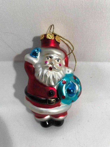 LOT OF 2 Mercury Glass Christmas TREE Ornament Santa Claus PENGUIN