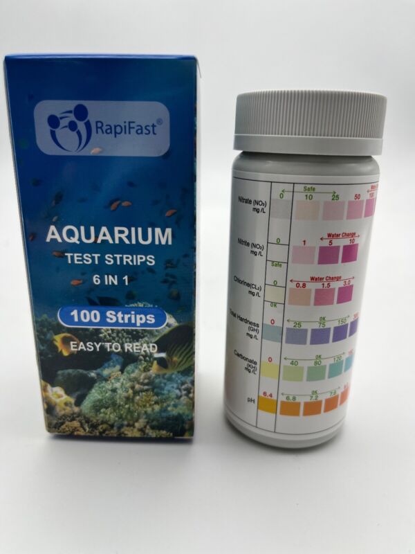 6  in 1 Aquarium Test Kit 100Pcs Test Strips Freshwater Saltwater Fish Tank