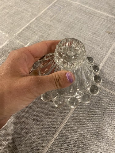 Anchor Hocking Bubble Boopie Glass Candlestick Holder
