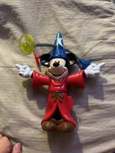 Disney World Talking Mickey Mouse  Sorcerer collectable  Toy. Hat Lights & Spins