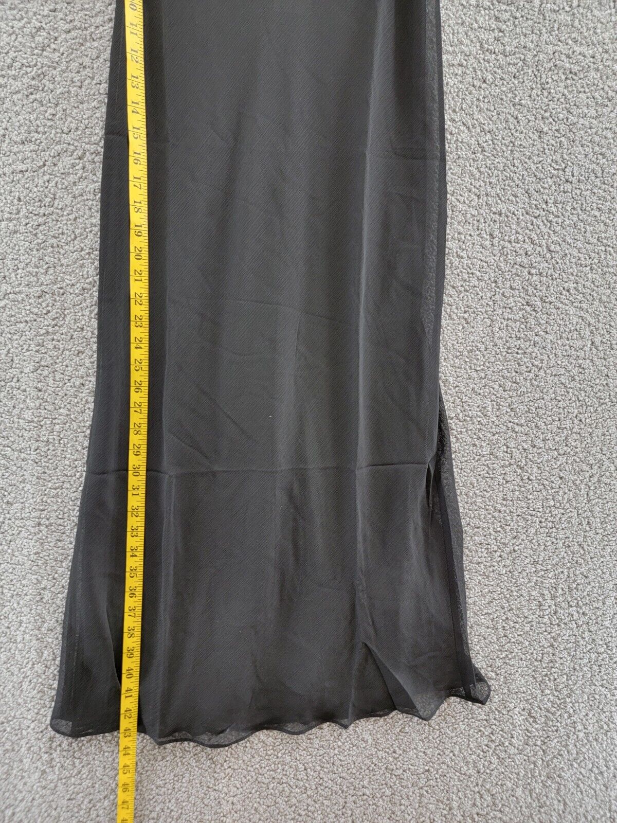 Lioness Devon Maxi Skirt Womens S Black Semi Sheer Straight Elastic Waist PullOn - Picture 6 of 12