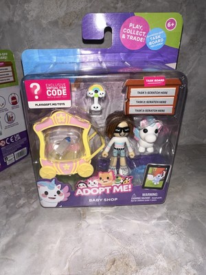 ADOPT ME! BABY SHOP Figure Playset w VIRTUAL ITEM CODE & Task Board 2024 NEW