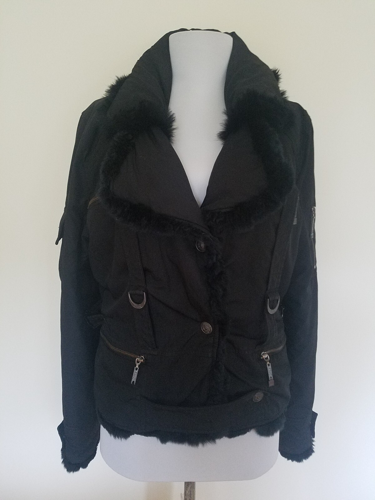 GORGEOUS CHRISTIAN DIOR BLACK JACKET COAT w/Real FUR Trim GORGEOUS CHRISTIAN DIOR BLACK JACKET COAT w/Real FUR Trim