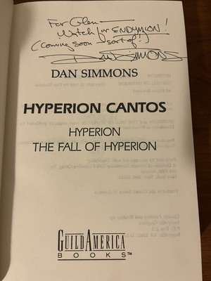 Hyperion Cantos SIGNED Dan Simmons First Book Club Edition Excellent Condition