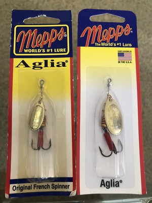 Mepps Aglia- B1 G & B2 G - 2 Different Spinners - 1/8oz & 1/6oz - Gold - New!