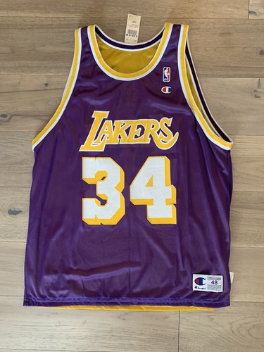 Lakers O'Neal ユニフォーム34 サイズ44 Champion Vintage Champion SHAQUILLE O'NEAL No. 34 LOS ANGELES LAKERS
