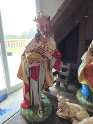 Vintage FONTANINI WISE MAN KING / Italy / Papier Mache Nativity 12'' Scale