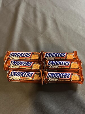 Lot of 6 Snickers Xtreme Extra Nuts & Caramel Chocolate Candy Bar 1.48 Oz Import