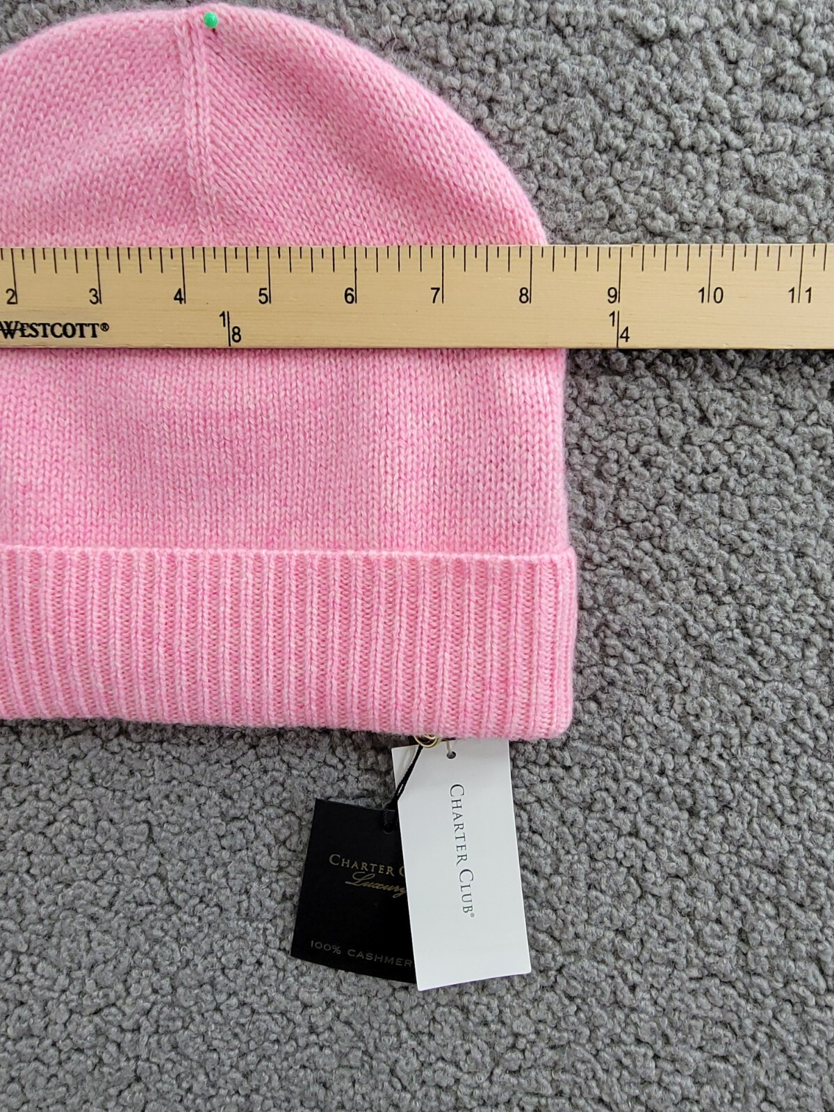 Charter Club 100% Cashmere Cuffed Beanie Women's One Size Bubblegum Heather - Picture 5 of 14