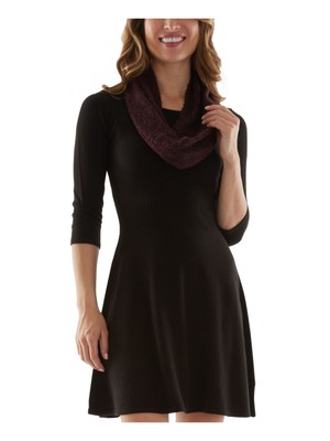 

BCX DRESS Женское черное платье с рукавом 3/4 и круглым вырезом, короткое платье + расклешенное платье для юниоров, Черный