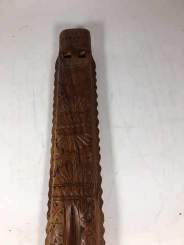 Vintage Hand Carved Double Barrell Wood Flute