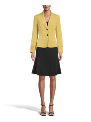 

LE SUIT Женская черная креповая юбка длиной до колена на молнии для работы, Черный