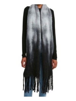 

STEVE MADDEN Женский черный зимний шарф с бахромой, окрашенный в технике тай-дай