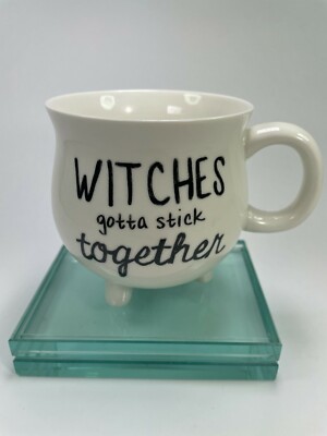 Killie Montana Mug Witches Gotta Stick Together Cauldron Ceramic 12 oz Cup C51