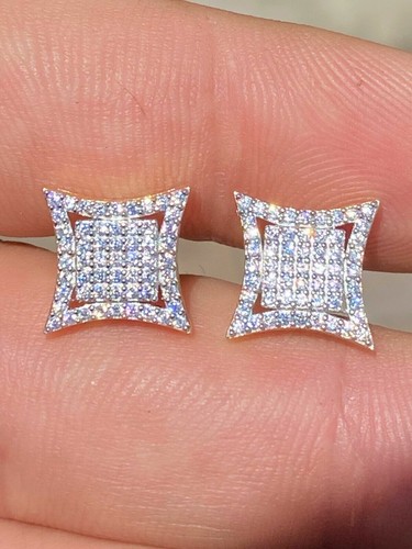 ピアス Luxury Street Wear ICE Silver 925 Earrings D unisexual Hip Hop 925 Silver Color Classic Vintage Fashion Jewelry