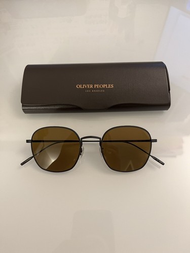 Pre-owned Oliver Peoples Ades Titanium Sun 50mm In True Brown Msrp$619 Aubrey Plaza's Fav