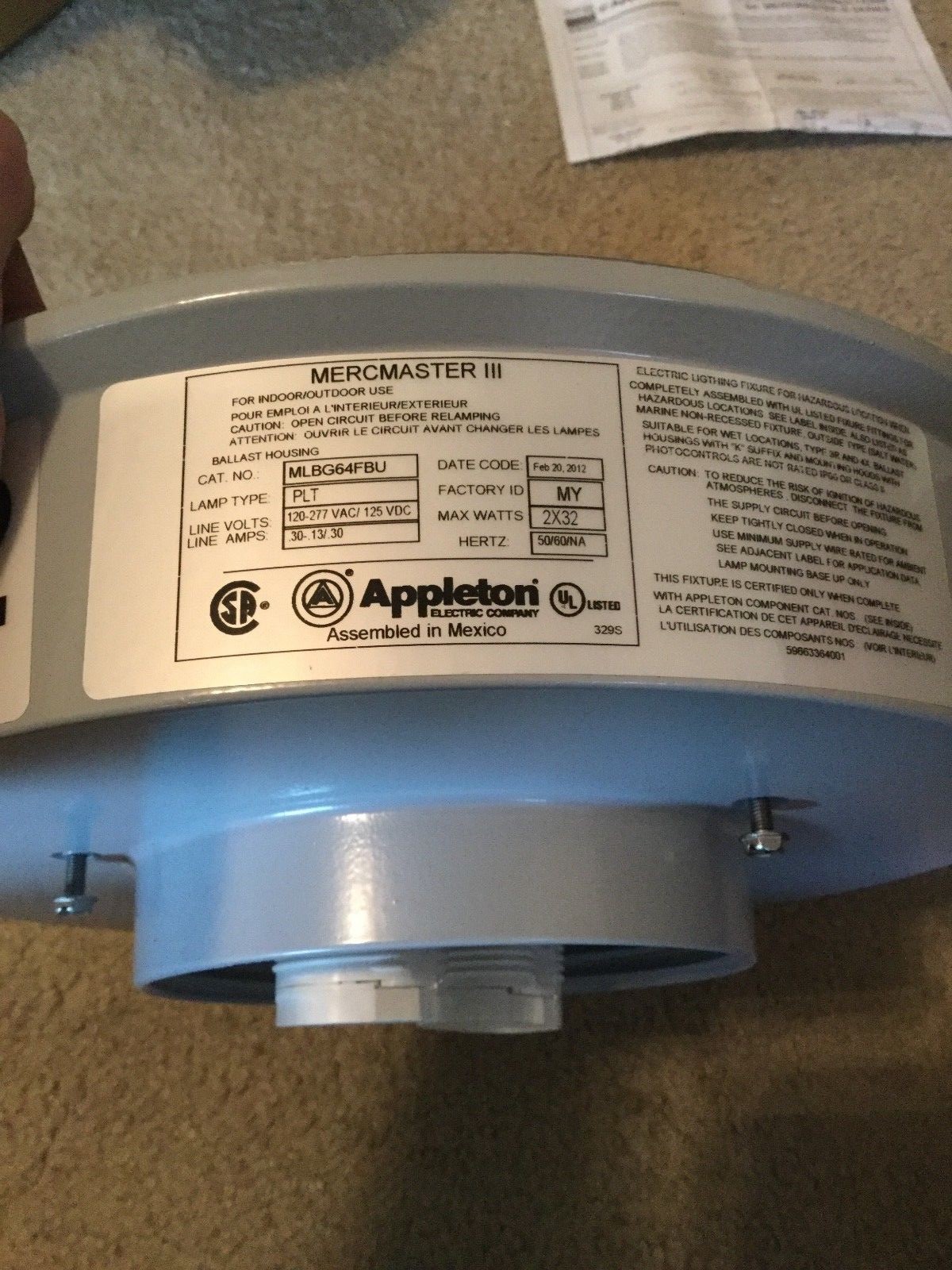 Appleton Electric, MLBG64FBU Ballast Housing Free Shipping