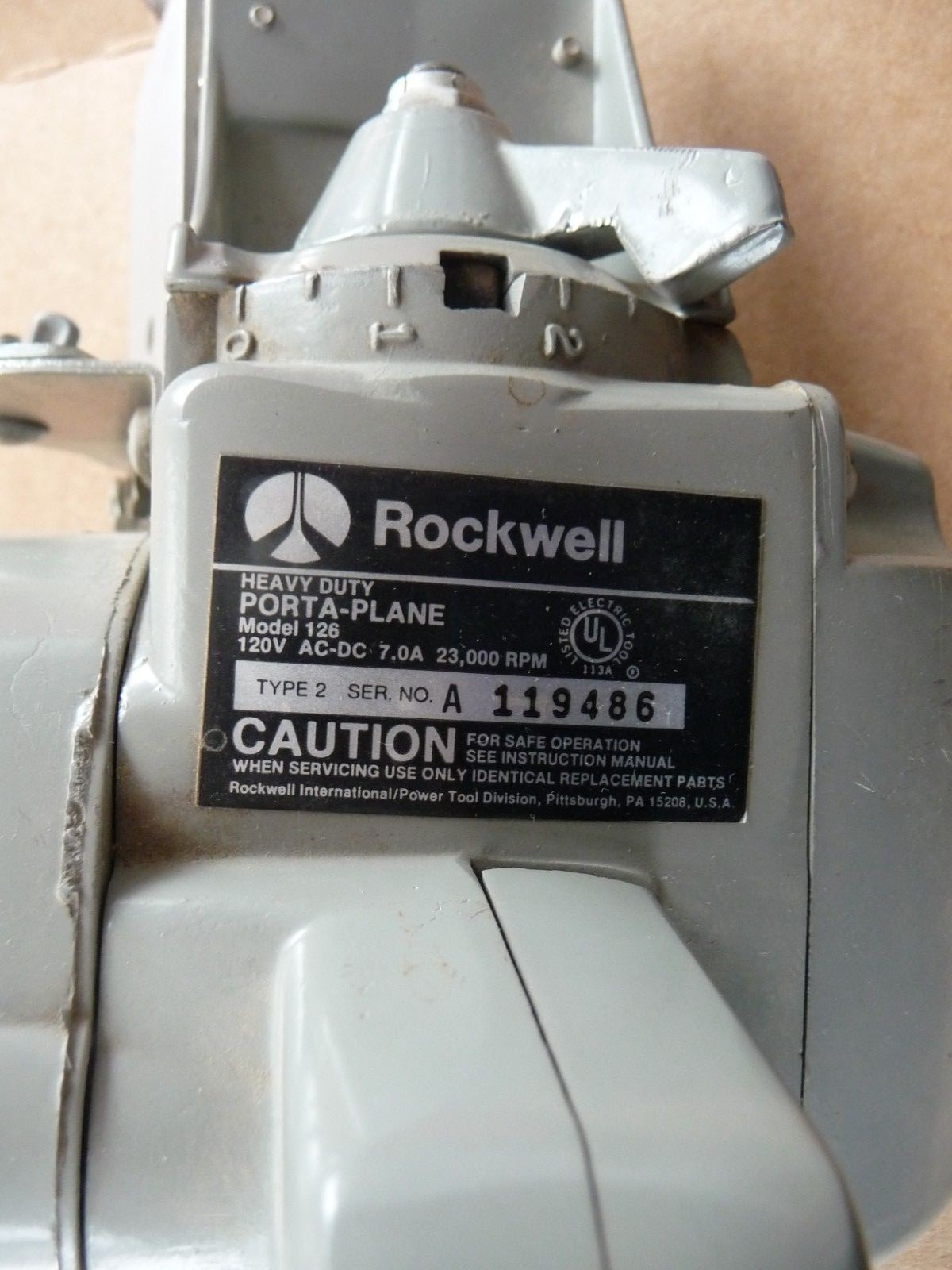 ROCKWELL Heavy Duty PORTA PLANE Planer Model 126 & 2 Spare Bits