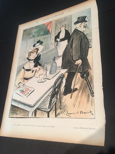Original LE RIRE French Color Lithograph Early 1900s Illustrated By Barcet