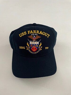 New The Corps USS Farragut DDG 99 Blue Baseball Cap One Size