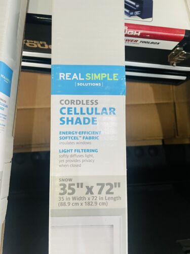 Real Simple Cordless Cellular 36-Inch x 72-Inch Roman Shade 