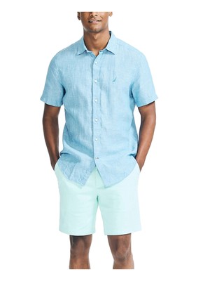 NAUTICA Mens Aqua Flat Front, Classic Fit Stretch Shorts Талия 32