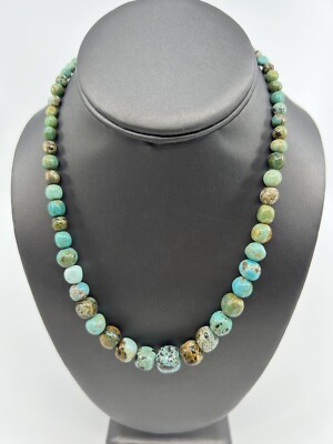 Jay King Mine Finds Lone Mountain Turquoise Necklace .925 18-1/4-21'' NIB