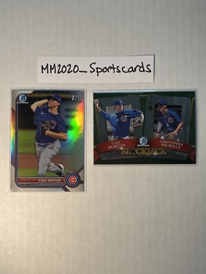 Cade Horton 2022 1st Bowman Chrome BDC REFRACTOR & BLACKJACK #BJ-3 INSERT Cubs
