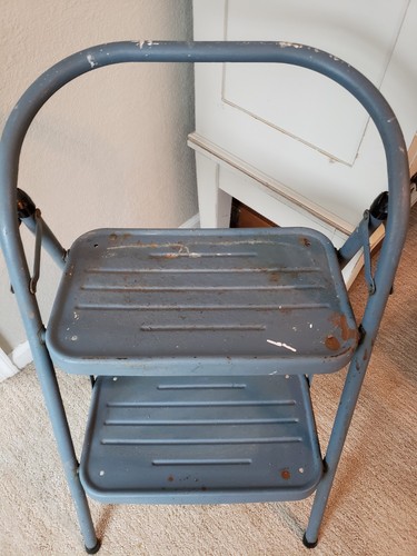 Vintage Samsonite Step Stool Metal Folding Rustic Free shipping!