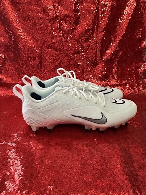 Size 11.5 Nike Alpha Huarache 8 Pro Men's LAX White Lacrosse Cleats CW4446-101