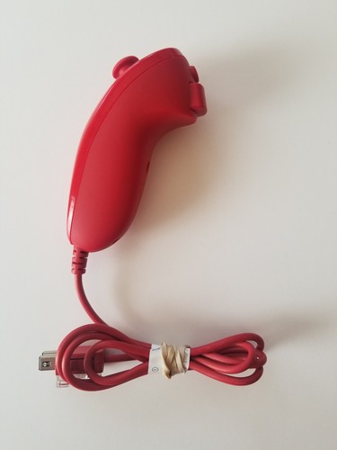 Official Authentic Nintendo Brand Red Wii Nunchuck RVL-004 OEM