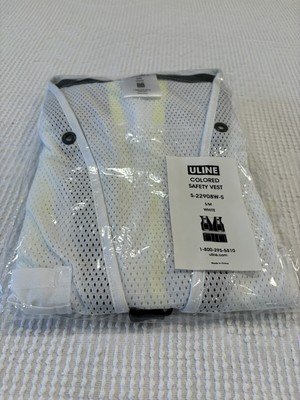 New Unopened Uline White Safety Vest S-22908W-S S/M
