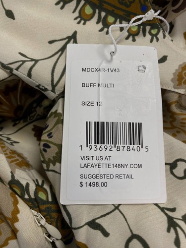 Pre-owned Lafayette 148 $1498  York Women Ivory Bohemia A-line Midi Dress Size 12 In White