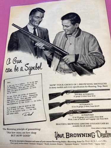 雑誌 1955 BROWNING RIFLE LAMINATED AD SUPERPOSED & AUTOMATIC