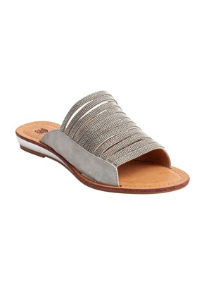 

GC Shoes Womens Silver Straps M Mattie Round Toe Slip On Sandals, Серебряный, MATTIE