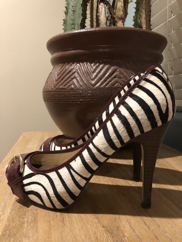 STEVE MADDEN Women's Zebra Print Cow Hair Hide Fur Stiletto