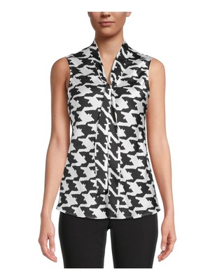 

KASPER Женский черный топ без рукавов с принтом и завязками на шее