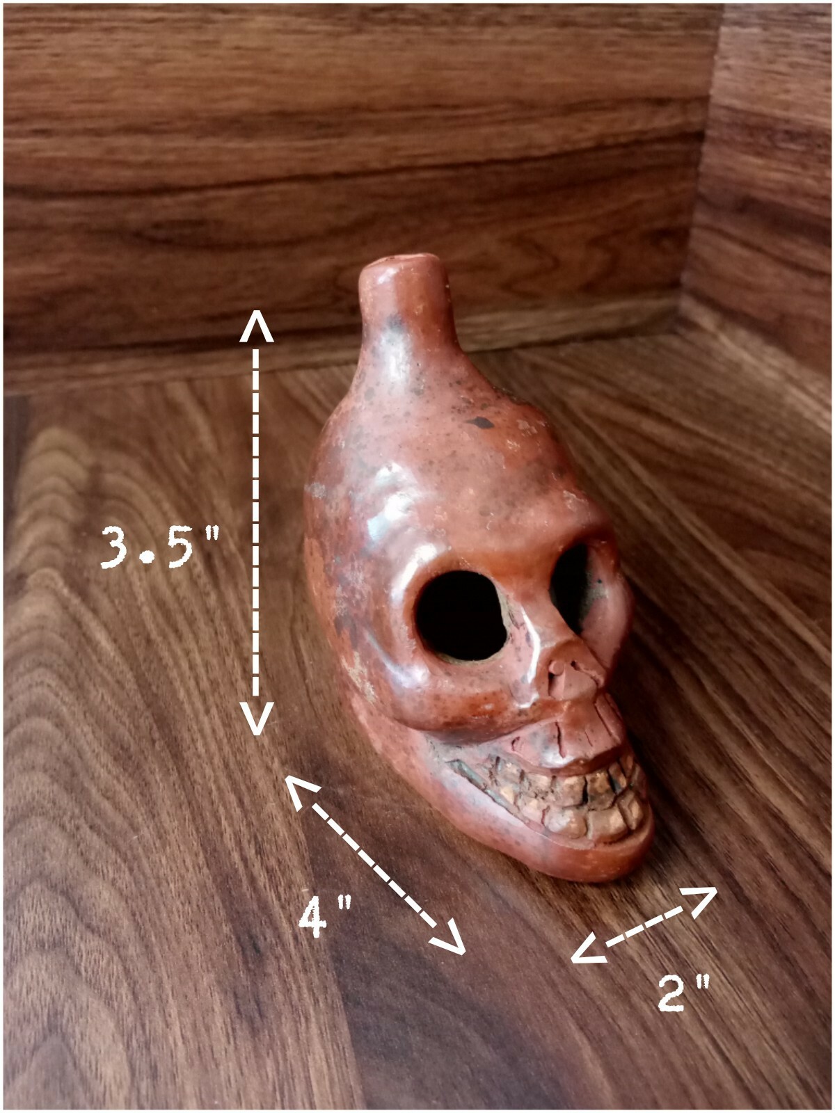 Death Whistle, Loud, Real, Aztec, Maya, Original, Medium Size, Hand Crafted.