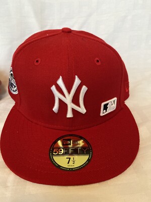 7 5/8 Red New York Yankees Yankee Stadium 09 Inaugural Season Fitted