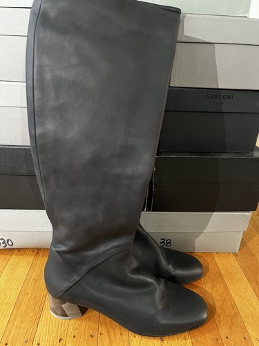 Pre-owned High Coclico Elon Black  Boots Leather Brand Size 38 $600