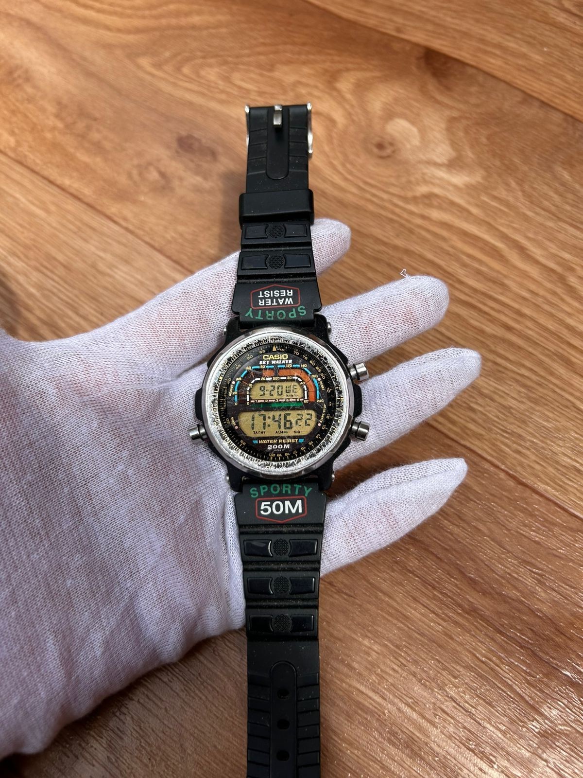 CASIO SKY WALKER DW-401 Digital Watch 20BAR Water Resistant Black