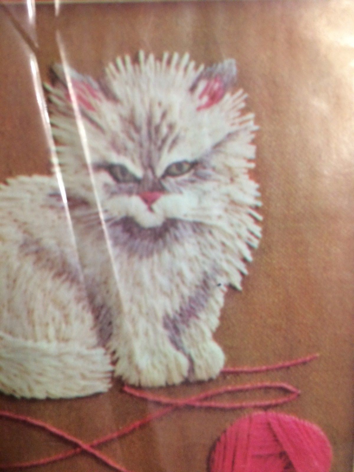 Avon Creative Needlecraft Crewel Embroidery Kit Playful Kitten 1972 vintage