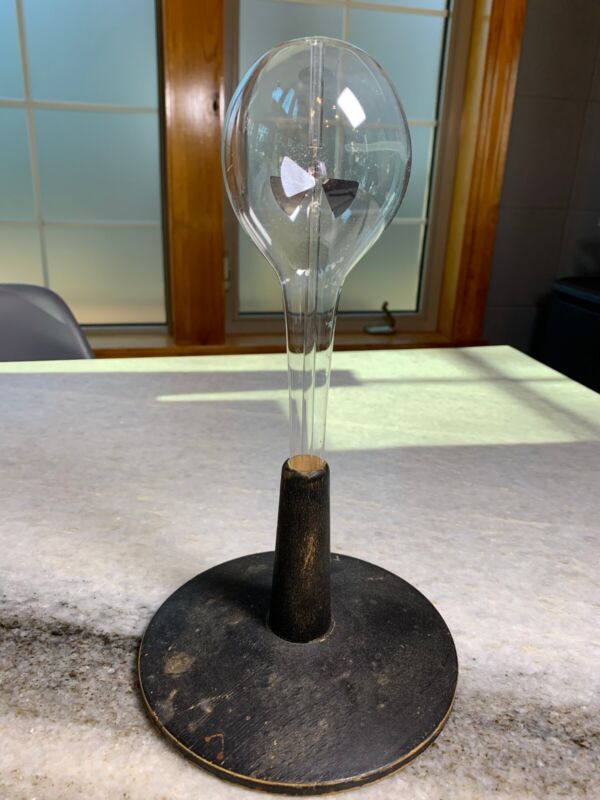Antique Turn of the Century Scientific Radiometer on Wooden Stand SUN SPINNER