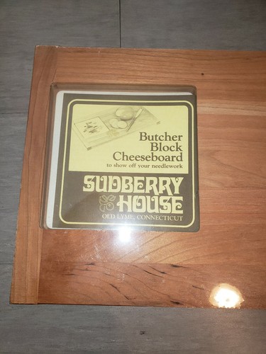 NEW Sudberry House Wood Butcher Block Cheese Board Opening Display Needlework