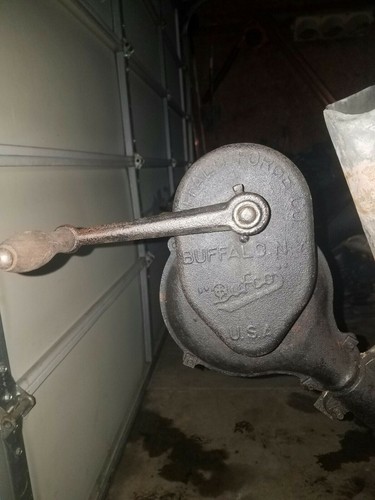 Vintage BUFFALO FORGE Blacksmith Coal burner original stand and plate barbecue