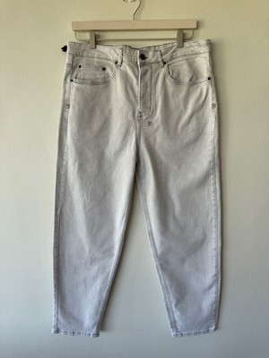 new Ksubi mens 34 denim jean habits off white wide leg relaxed large medium