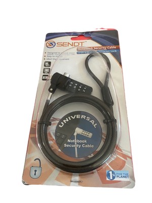 Sendt Notebook Security Cable W/4 Dial Combination Lock New 