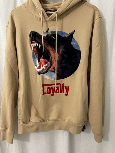 Roku Studio Men's XL Hoodie Loyalty Barking Doberman - Tan