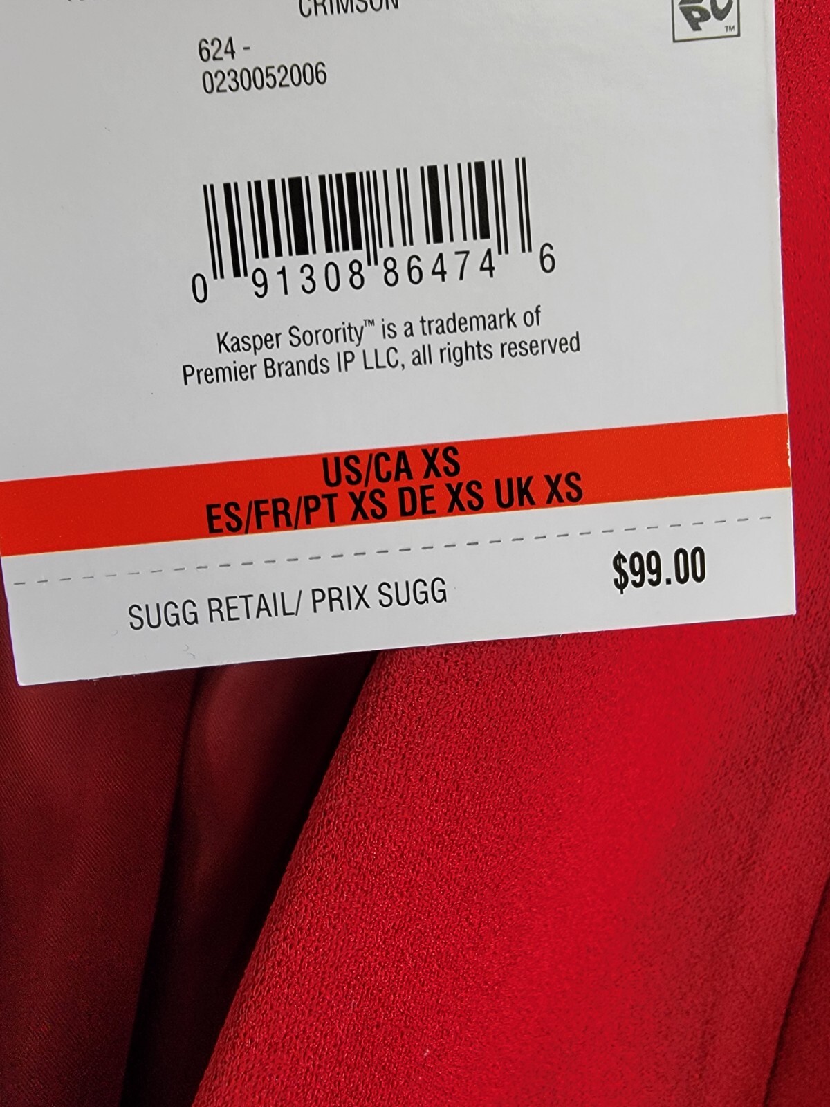 Kasper Collarless Open-Front Long-Sleeve Jacket Women's XS Crimson Flap Pockets - Picture 16 of 16